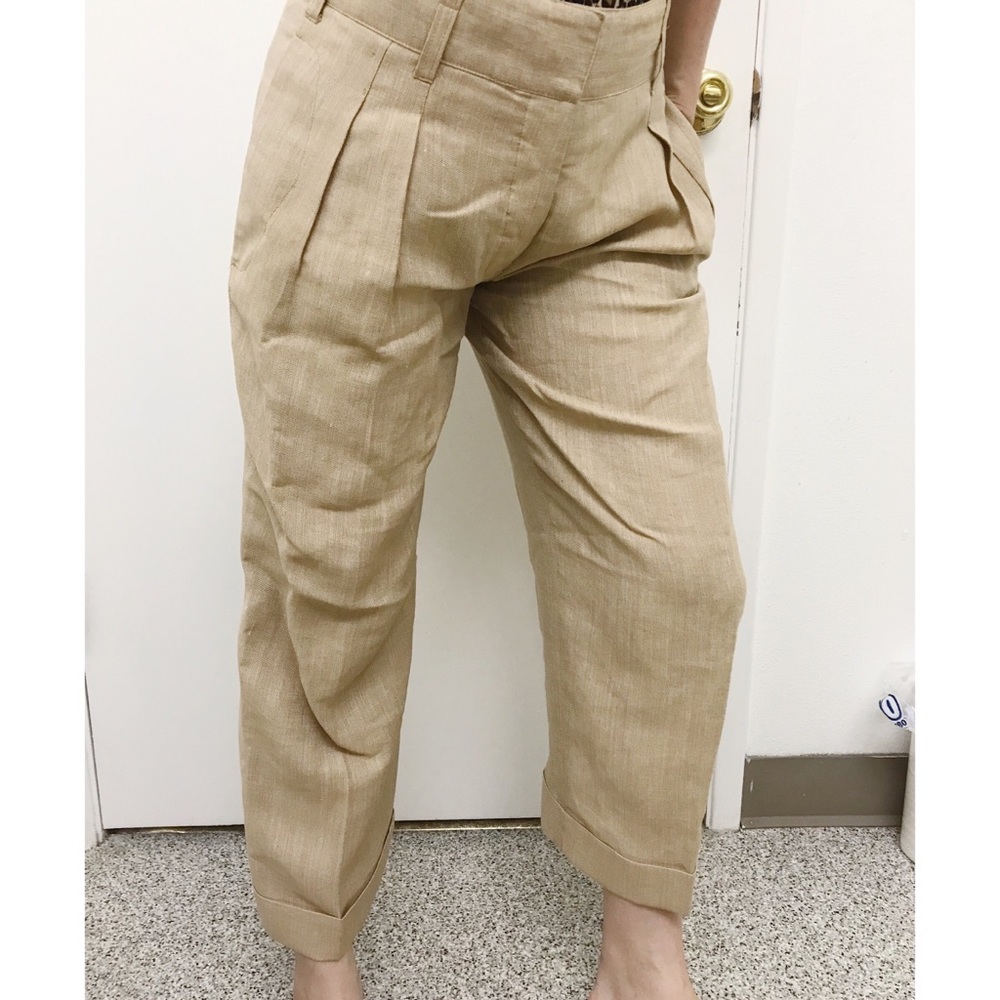 Express Linen Khaki Wide Leg Pants Size 6